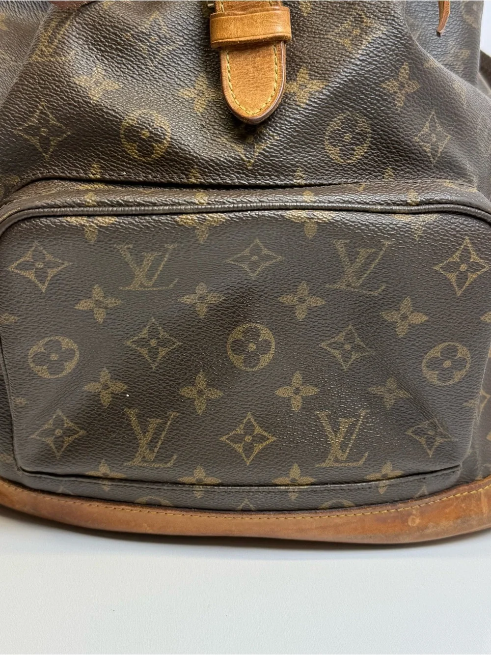 Louis Vuitton LV BackPack Bag Montsouris MM Brown Monogram Tan READ